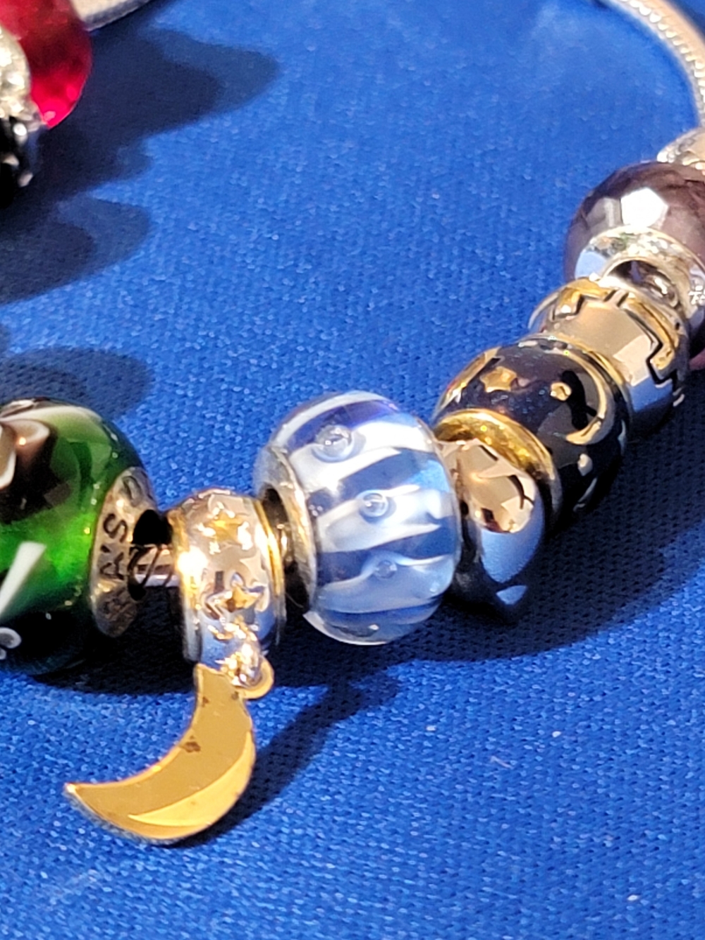 Tara' Diary Silver-Tone Charm Bracelet with Multicolor Glass Beads - Picture 2 of 5